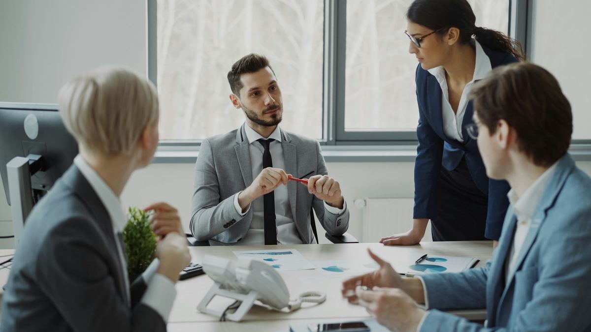 Business professionals in a meeting