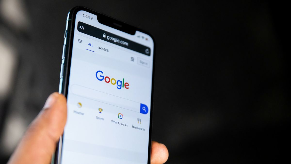 Google search open on a smartphone