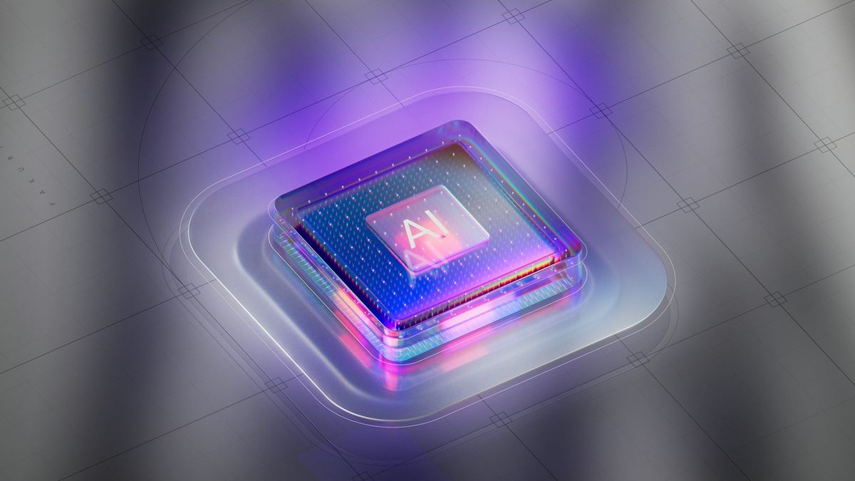 Glowing AI chip illustration