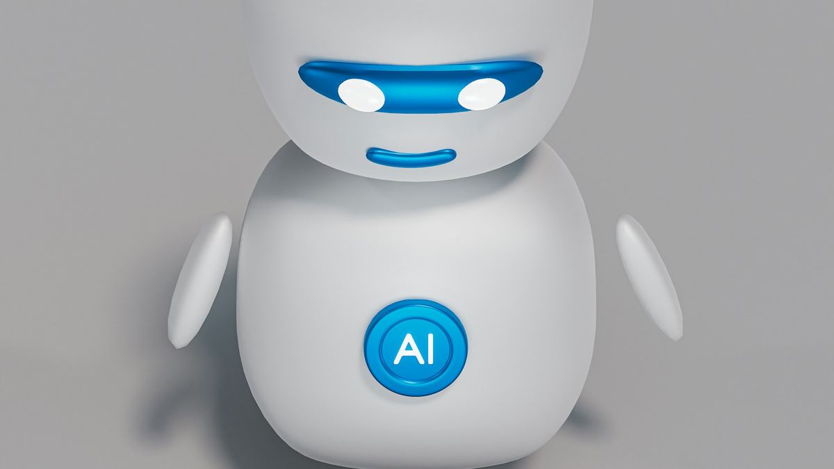 Friendly AI robot figure